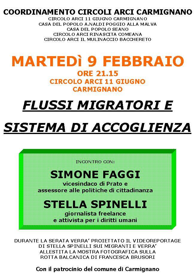Carmignano migranti 9 febbraio