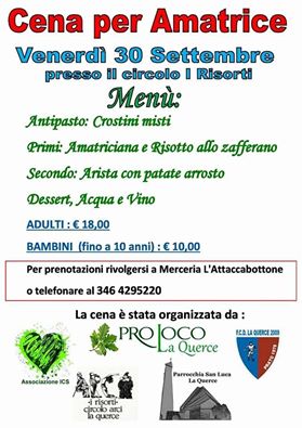 Cena amatrice la querce