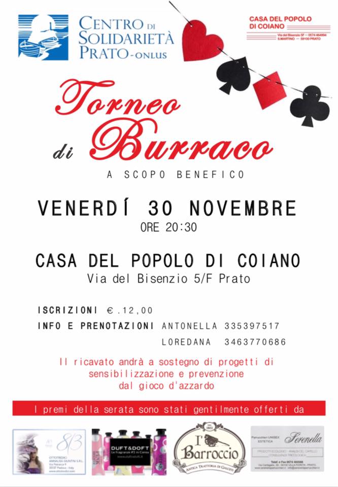 Torneo burraco coiano 30 novembre