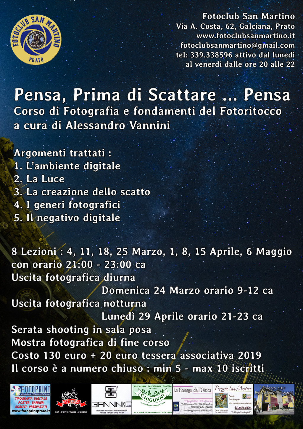 (web) Locandina corso di fotografia 2019 web