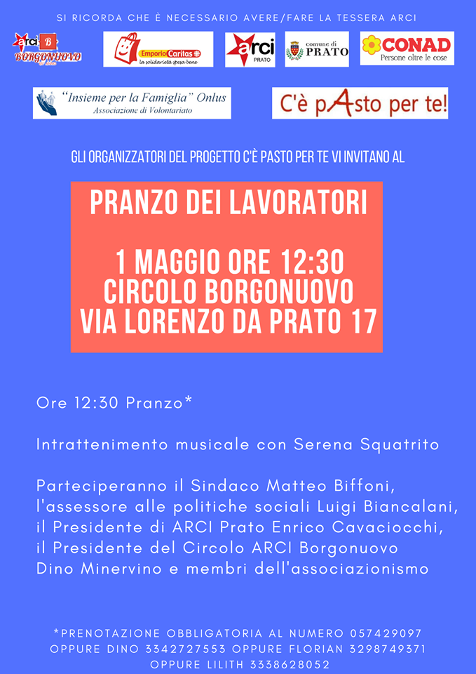 1 maggio borgonuovo 2019 c'è pasto per te