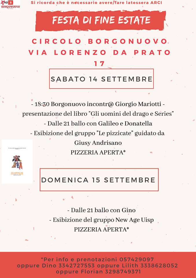 Borgonuovo 14 e 15 settembre