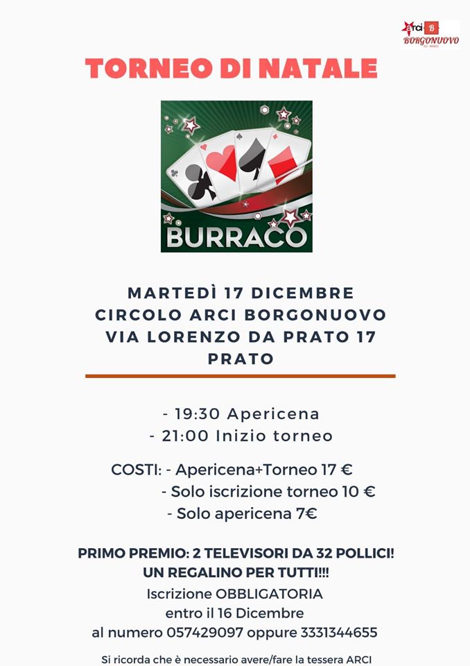 17 DICEMBRE BURRACO BORGONUOVO