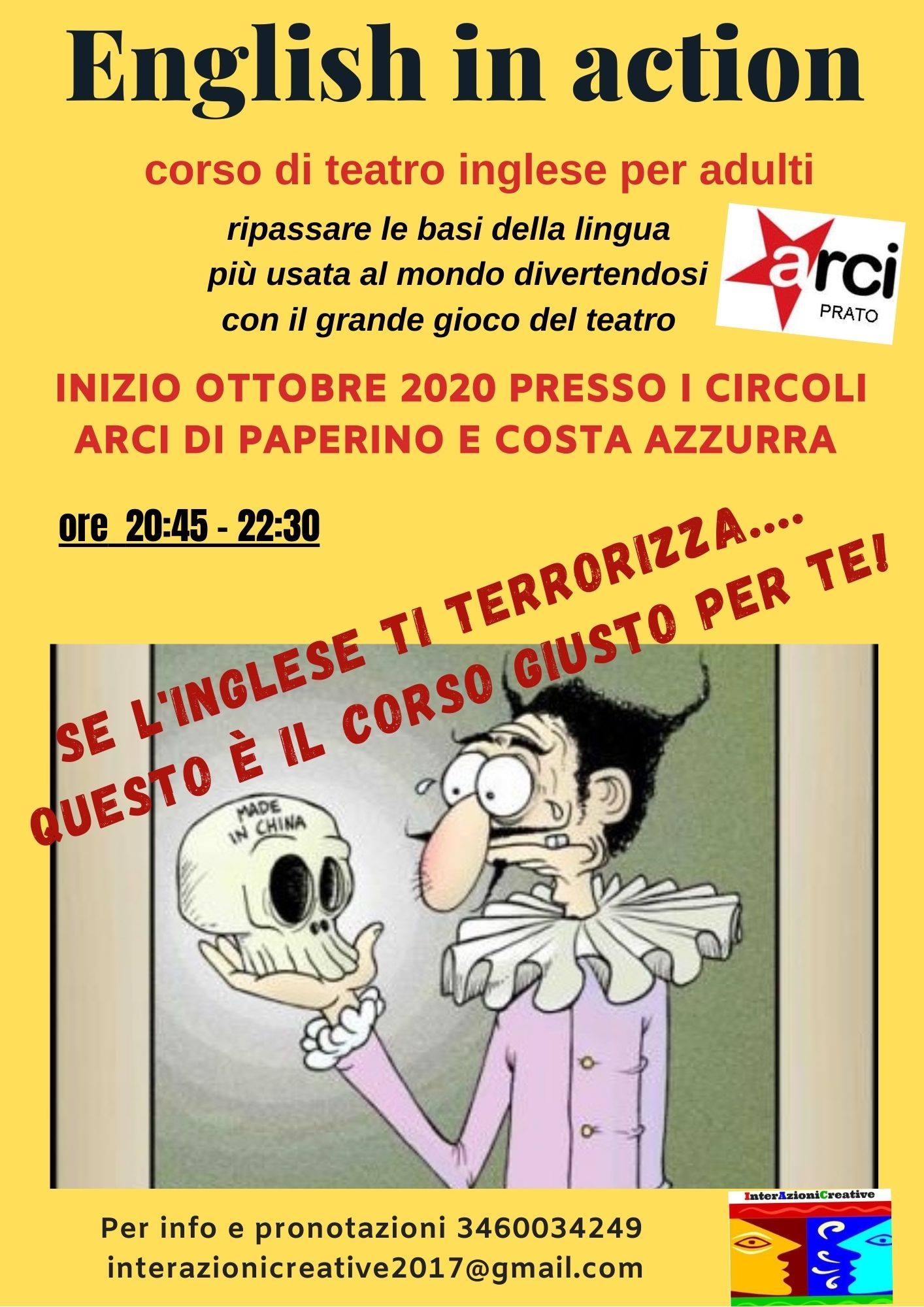 Cosro di teatro in inglese per adulti costa azzurra paperino ottobre