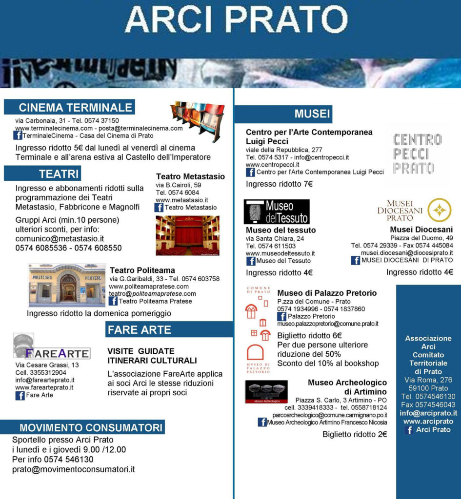 CONVENZIONI SOCI ARCI PRATO