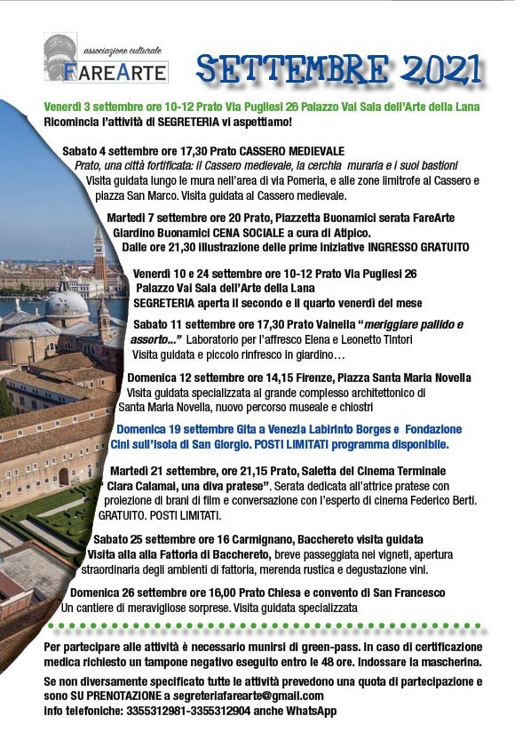 FARE ARTE SETTEMBRE