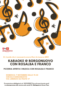 Karaoke @ Borgonuovo Rosalba e Franco 7 Novembre
