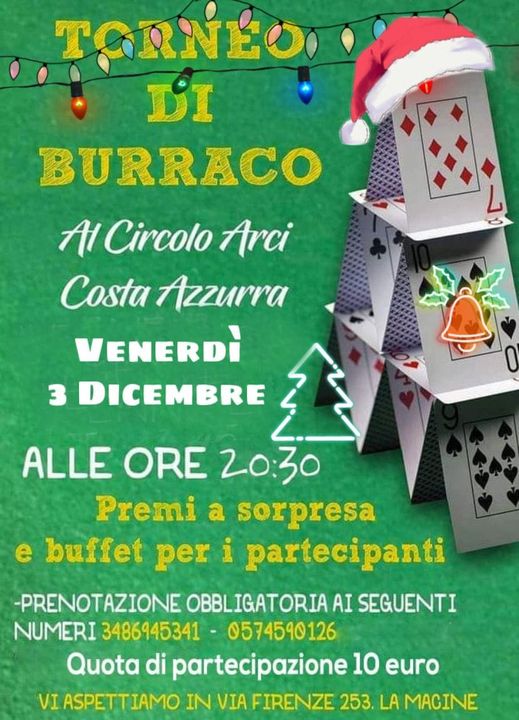 Burraco 3 dicembre costa azzurra