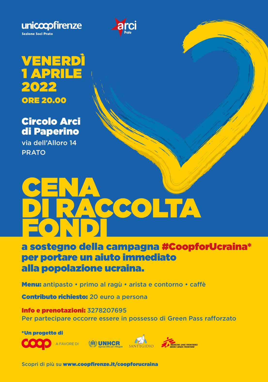 Paperino cena solidarietà ucraina coop