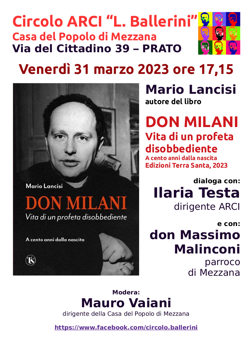 2023 03 31 Mario Lancisi Don Milani a Mezzana Prato Est