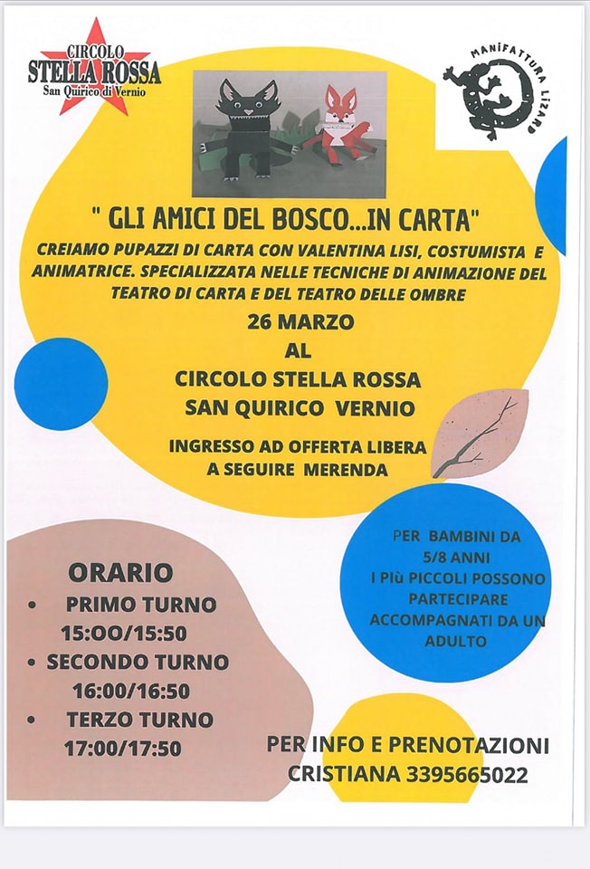 Stella rossa lab bambini 26 marzo