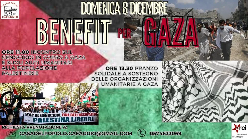 Benefit Per Gaza 8 Dicembre