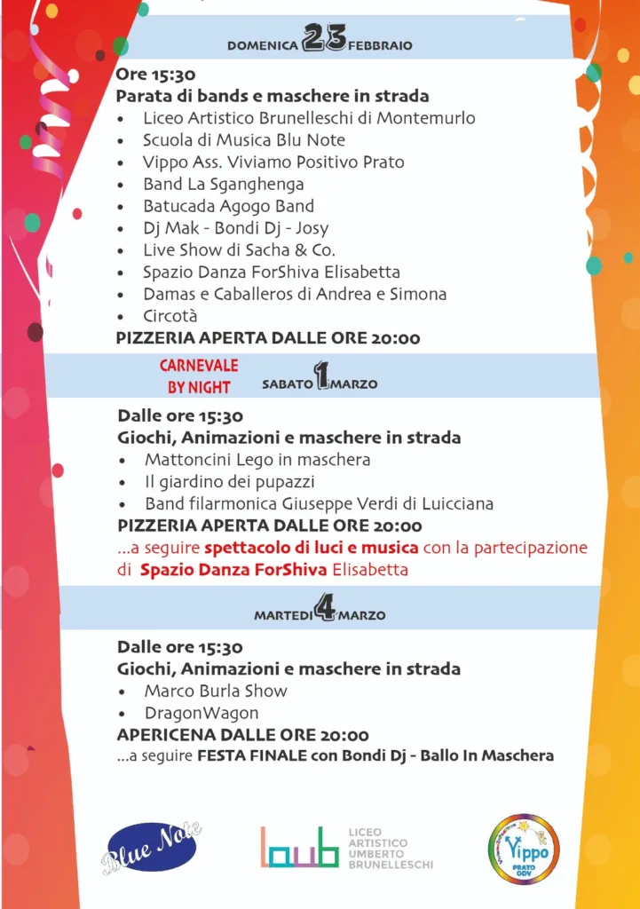Paperino Carnevale 2025 Programma