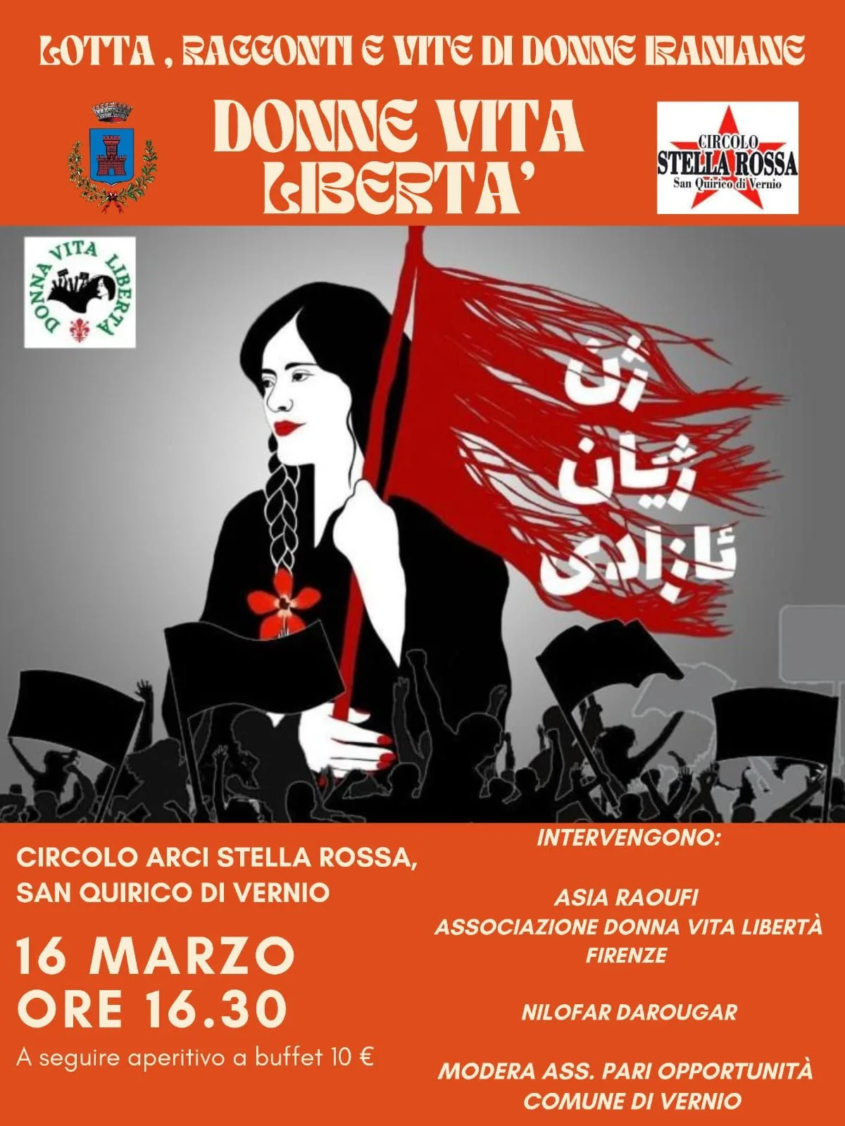 Stella rossa 16 marzo donna vita libertà