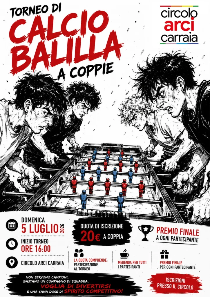 Carraia calcio balilla 5 luglio